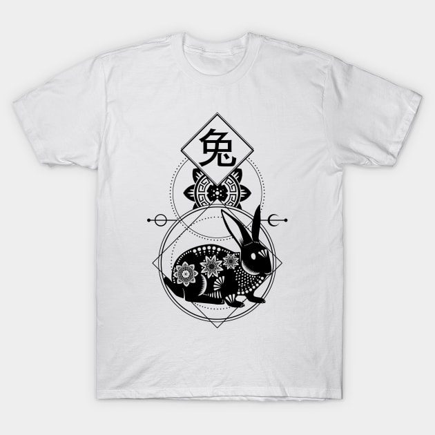 Chinese, Zodiac, Rabbit, Astrology, Star sign T-Shirt by Strohalm